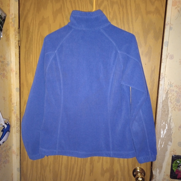Columbia Fleece Jacket Blue Full Zip w Zipper Pockets Inside Pockets Men's Large - Picture 2 of 13